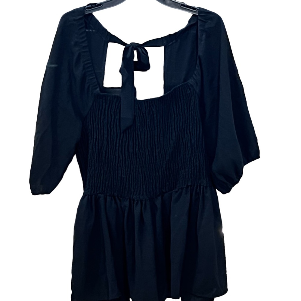 Top - Plus Size Shirred tie back smock top NWT #10-50